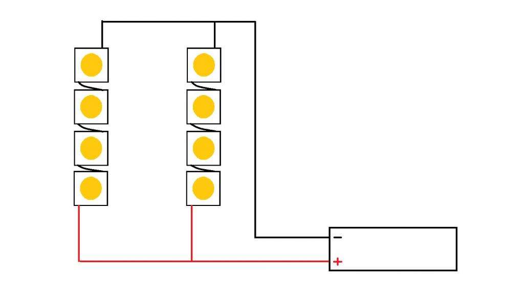 Правильное соединение отрезков светодиодных лент