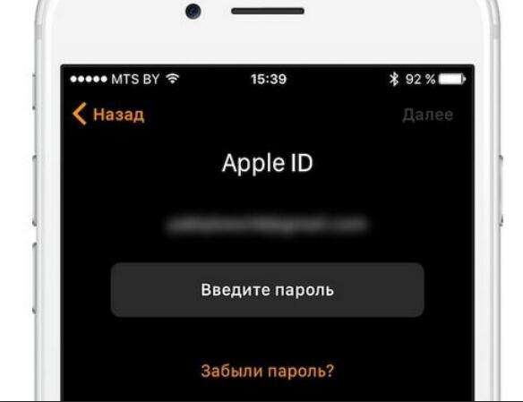 Ввод данных Apple ID