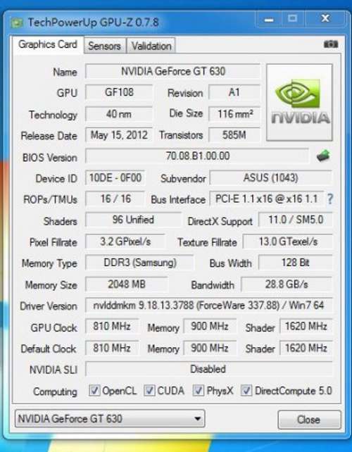 Как быстро разогнать видеокарту NVidia GeForce GT 630?