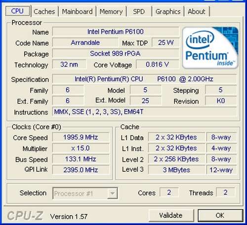 Процессор P6100 описание