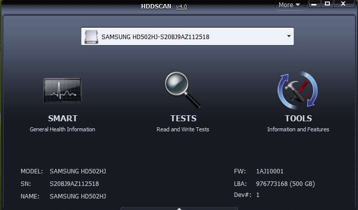 Программа HDDScan
